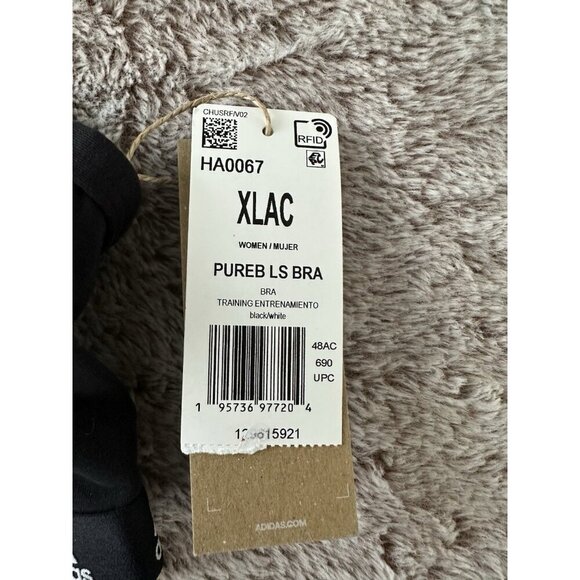 Adidas Purebare Light-Support Bra HA0067 - Black XL New - Picture 8 of 14